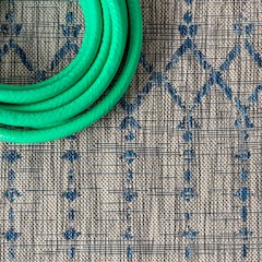 Ourika Moroccan Geometric Textured Weave Light Indoor/Outdoor Area Rug