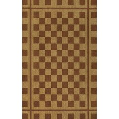 Farmhouse Checkerboard Coir Natural/Red 4 ft. x 6 ft. Indoor/Outdoor Area Rug