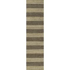 Jayden Rustic Farmhouse Woven Jute Stripe Natural/Brown 2 ft. x 8 ft. Runner Rug