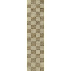 Theo Farmhouse Woven Jute Checkerboard Natural/Bleach 2 ft. x 8 ft. Runner Rug