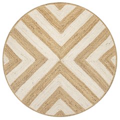 Piper Two Tone Chevron Round Jute Area Rug