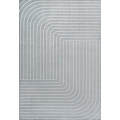 Minimalist Angle Geometric Light Blue 4 ft. x 6 ft. Indoor/Outdoor Area Rug