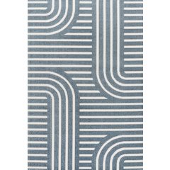 Anders High-Low MidCentury Modern Arch Stripe Two-Tone Indoor/Outdoor Area Rug