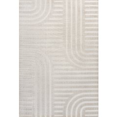 Anders High-Low MidCentury Modern Arch Stripe Two-Tone Indoor/Outdoor Area Rug