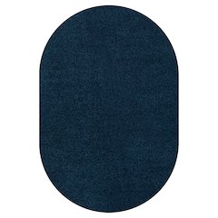 Haze Solid Low Pile Area Rug Navy
