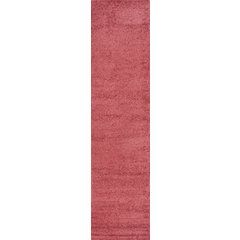 Haze Solid Low Pile Area Rug Red