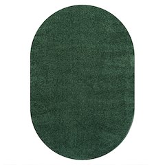 Haze Solid Low Pile Area Rug Emerald
