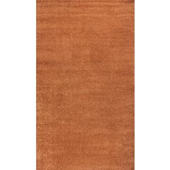 Haze Solid Low Pile Area Rug Orange