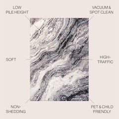 Kassia Contemporary Glam Abstract Marble Area Rug