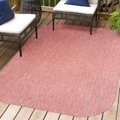 Miles Modern Minimalist Radius Corner SolidIndoor/Outdoor Shaped  Rug