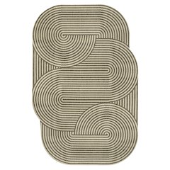 Beige/Brown 5 ft. x 8 ft. Indoor/Outdoor Shaped Area Rug