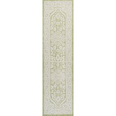 Sinjuri Medallion Textured Weave Indoor/Outdoor Area Rug