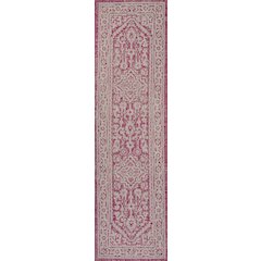 Sinjuri Medallion Textured Weave Indoor/Outdoor Area Rug