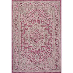Sinjuri Medallion Textured Weave Indoor/Outdoor Area Rug
