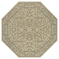 Charleston Vintage Filigree Textured Weave Beige/Brown Indoor/Outdoor Area Rug