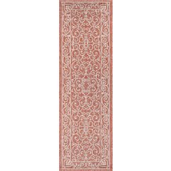 Charleston Vintage Filigree Textured Weave Indoor/Outdoor Runner Rug