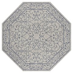 Charleston Vintage Filigree Textured Weave Beige/Brown Indoor/Outdoor Area Rug