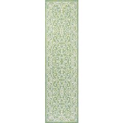 Charleston Vintage Filigree Textured Weave Indoor/Outdoor Runner Rug