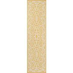Charleston Vintage Filigree Textured Weave Indoor/Outdoor Runner Rug