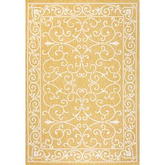 Charleston Vintage Filigree Textured Weave Indoor/Outdoor Area Rug