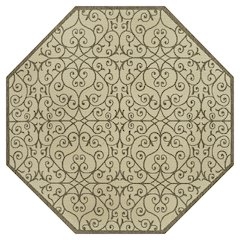Madrid Vintage Filigree Textured Weave Black/Khaki Indoor/Outdoor Area Rug