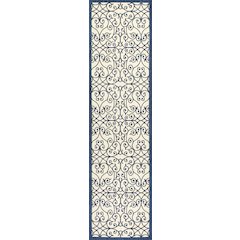Madrid Vintage Filigree Textured Weave Indoor/Outdoor Runner Rug