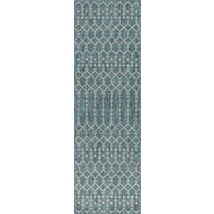 Ourika Moroccan Geometric Textured Weave Indoor/Outdoor Runner Rug