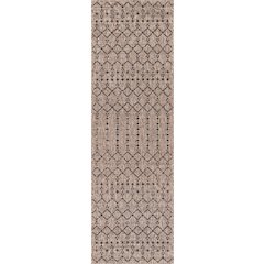 Ourika Moroccan Geometric Textured Weave Indoor/Outdoor Runner Rug