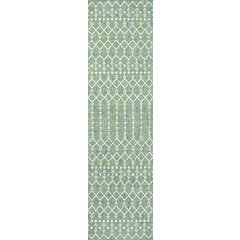 Ourika Moroccan Geometric Textured Weave Indoor/Outdoor Runner Rug