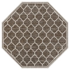 Trebol Moroccan Trellis Textured Weave Brown/Beige Indoor/Outdoor Area Rug