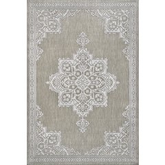 Arden Vintage Casual Medallion Beige/Cream 4 ft. x 6 ft. Indoor/Outdoor Area Rug