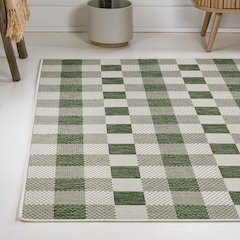 Darcy Traditional Geometric Bold Gingham Indoor/Outdoor Area Rug