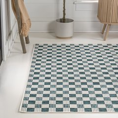 Aimee Traditional Cottage Checkerboard Indoor/Outdoor Area Rug