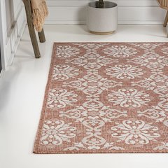Amora Traditional Mediterranean Tile Design Indoor/Outdoor Area Rug