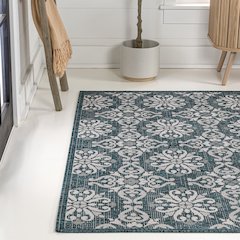Amora Traditional Mediterranean Tile Design Indoor/Outdoor Area Rug