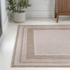 Beckett Classic Casual Border Stripe Indoor/Outdoor Area Rug