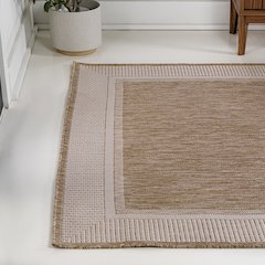 Hali Coastal Casual Wide Stripe Border Indoor/Outdoor Area Rug