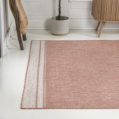 Alda Modern Minimalist Mingled Solid Indoor/Outdoor Area Rug