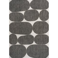 Geometric Organic Shapes Black/Cream 4 ft. x 6 ft. Indoor/Outdoor Area Rug