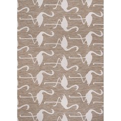 Flamingos Two-Tone Beige/White 4 ft. x 6 ft. Indoor/Outdoor Area Rug