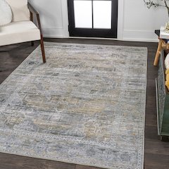 Alanya Ornate Medallion Machine-Washable Area Rug