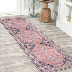 Dalyan Geometric Medallions Machine-Washable Runner Rug