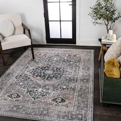 Alacati Ogee Medallion Machine-Washable Area Rug