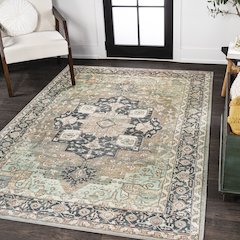 Maris Ornate Medallion Machine-Washable Area Rug