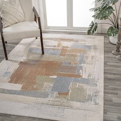 Weaver Abstract Coastal Watercolor Machine-Washable Area Rug