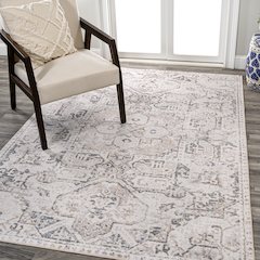 Edith Distressed Medallion Low-Pile Machine-Washable Area Rug
