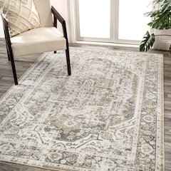Edith Distressed Medallion Low-Pile Machine-Washable Area Rug