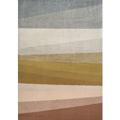 Prism Geometric Striped Red/Yellow/Gray 4 ft. x 6 ft. Area Rug