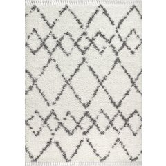 Mercer Shag Plush Tassel Moroccan Tribal Geometric Trellis Area Rug