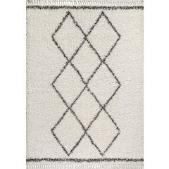 Beautiful Mercer Shag Plush Tassel Moroccan Tribal Geometric Trellis Area Rug